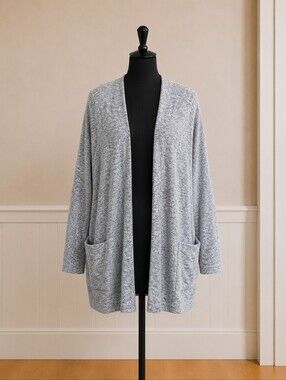 🛍 Time And Tru Women's Blue/Gray Open Front Sweater